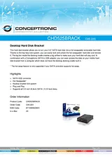 Conceptronic Desktop Hard Disk Bracket CHD525BRACK Manuel D’Utilisation