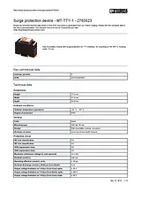 Phoenix Contact Surge protection device MT-TTY-1 2763523 2763523 Data Sheet