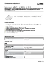Phoenix Contact Conductor marker UC-WMC 3,1 (23X4) 0818218 0818218 Data Sheet