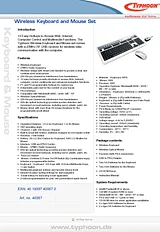 Typhoon Wireless Keyboard & Mouse Set 40357 Dépliant