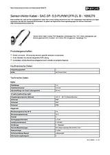 Phoenix Contact Sensor/Actuator cable SAC-3P- 5,0-PUR/M12FR-2L B 1668276 1668276 数据表