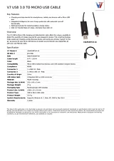 V7 USB 3.0 TO MICRO USB CABLE CBLMCINTCH-1E Leaflet