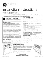 GE PDT720SGHWW Installation Instruction