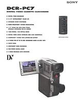 Sony DCR-PC7 Guida Specifiche