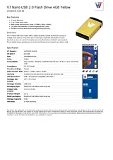 V7 Nano USB 2.0 Flash Drive 4GB Yellow VU24GCR-YLW-2E Scheda Tecnica