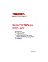 Toshiba U500 Manual De Usuario