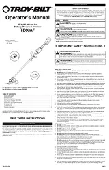Troy-Bilt TB60AF Manual De Usuario