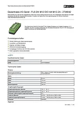 Phoenix Contact Distributed I/O device FLS DN M12 DIO 4/4 M12-2A 2736042 2736042 Data Sheet