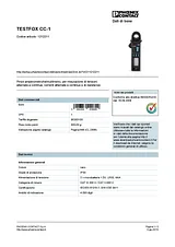 Phoenix Contact TESTFOX CC-1 Digital-Multimeter, DMM, 1212211 데이터 시트