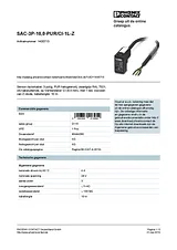 Phoenix Contact Sensor/Actuator cable SAC-3P-10,0-PUR/CI-1L-Z 1435713 1435713 Data Sheet