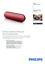 Philips MP3 portable speaker TCP320 TCP320/00 Leaflet