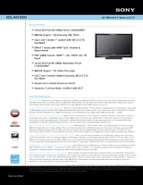 Sony kdl-40v3000 Specification Guide