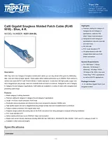 Tripp Lite Cat6 Gigabit Snagless Molded Patch Cable (RJ45 M/M) - Blue, 4-ft. N201-004-BL データシート
