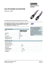 Phoenix Contact Bus system cable SAC-2P-M12MSB/ 4,0-910/M12FSB 1529221 1529221 Data Sheet