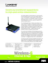 Linksys Wireless-G Ethernet Bridge WET54G-UK Leaflet