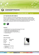 Conceptronic 2.5" Hard Disk Box Mini USB 3.0 C20-152 001 Fascicule