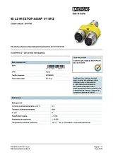 Phoenix Contact Plug IB L2-M ESTOP-ADAP 1/1 M12 2819189 2819189 Data Sheet