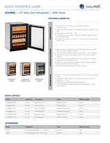 U-Line 4.9 Cu. Ft. Refrigerator - Integrated Frame Door - Right Hinge Ficha De Características