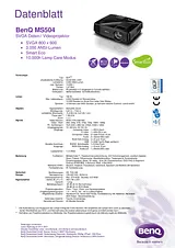 Benq MX505 Data Sheet
