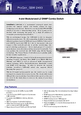 LevelOne 4-slot Modularized L2 SNMP Combo Switch GSW-2493 Dépliant