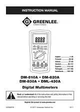 Greenlee DM-810A Digital multimeter 52047805 Fiche De Données