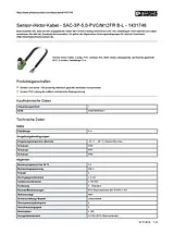 Phoenix Contact Sensor/Actuator cable SAC-3P-5,0-PVC/M12FR B-L 1431746 1431746 Data Sheet