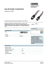 Phoenix Contact Bus system cable SAC-5P-M12MS/ 1,5-920/M12FS 1539512 1539512 Data Sheet