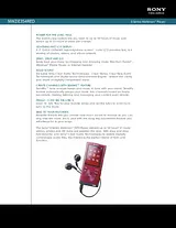 Sony NWZ-E354 Guide De Spécification