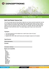 Conceptronic Multi Card Reader Express Card 1100017 Hoja De Datos