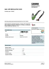 Phoenix Contact Sensor/Actuator cable SAC-12P-MR/10,0-PVC SCO 1554843 1554843 Fiche De Données