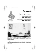 Panasonic kx-tcd240fx Справочник Пользователя