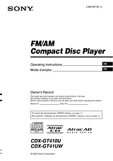 Sony CDX-GT41UW Manual