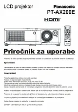 Panasonic PT-AX200E Guida Al Funzionamento