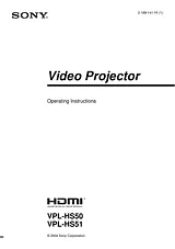Sony VPL-HS50 Manual