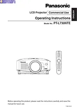 Panasonic PT-L730NTE Operating Guide