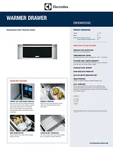 Electrolux 30'' Built-In Warmer Drawer EW30WD55QS Specification Sheet