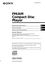 Sony CDX-M610 Manual