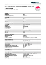 Rafi Pushbutton 35 V 0.1 A 1 x Off/(On) momentary 32 pc(s) 3.14.200.015/0000 Data Sheet