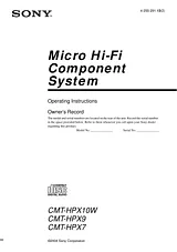 Sony CMT-HPX7 Manual Do Utilizador