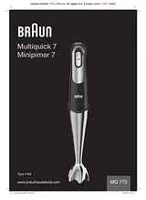 Braun MQ 775 patisserie Manual Do Utilizador