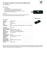 V7 Slide-In USB 3.0 Flash Drive 8GB black VU38GDR-BLK-2E Scheda Tecnica