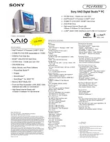 Sony PCV-RX850 Guide De Spécification