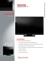 Toshiba 26AV502U Specification Guide