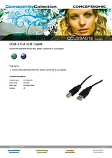 Conceptronic USB 2.0 A to B Cable 13000391 Folheto