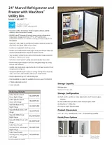 Marvel Built-in Refrigerator - Black Cabinet and Overlay Door Ficha De Características