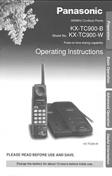 Panasonic kx-tc900 Manuel D’Utilisation