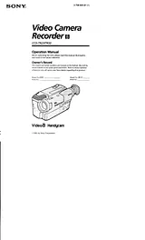 Sony CCD-TR33 Manual