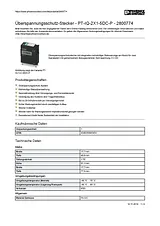 Phoenix Contact Surge protection connector PT-IQ-2X1-5DC-P 2800774 2800774 数据表