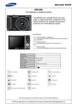 Samsung WB1000 EC-WB1000BPBGB Leaflet