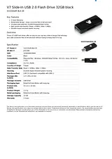 V7 Slide-In USB 2.0 Flash Drive 32GB black VU232GAR-BLK-2E Dépliant